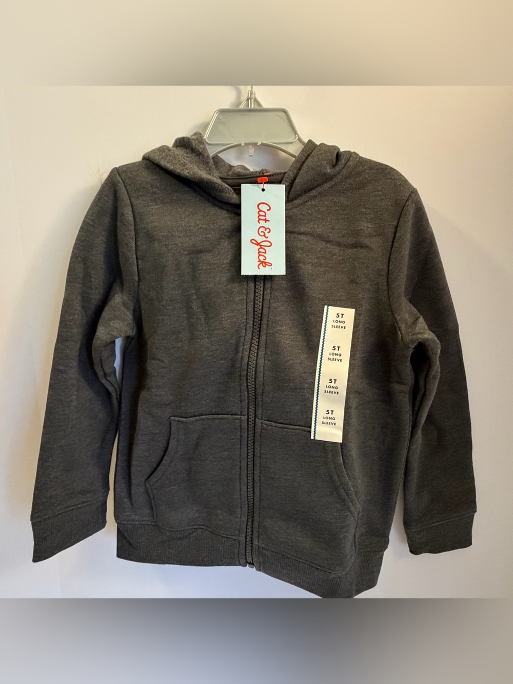 Cat & Jack Gray Long Sleeve Zip Up Hoodie Size 5T NEW